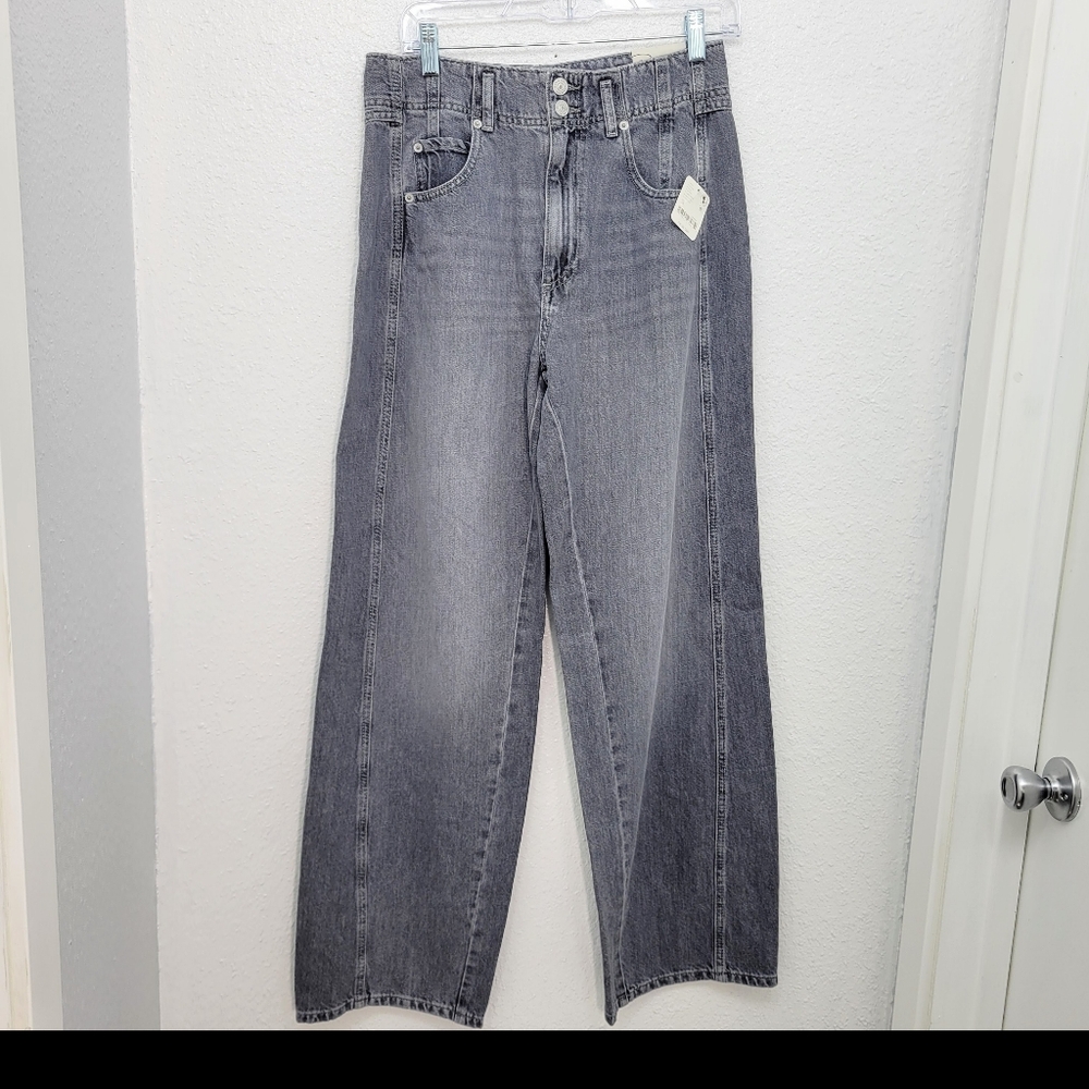 FREE PEOPLE Aster High Rise Straight Leg Jeans in Slate 28 NWT - Picture 5 of 9